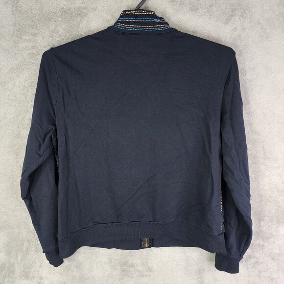 Womens Black Zenergy By Chicos Embroidered Beaded Jacket Full ZIp Size 3 (XL) - Picture 8 of 11